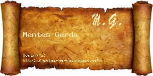 Mentes Gerda névjegykártya